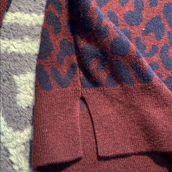 LOFT - Burgundy Leopard Sweater - Picture 7 of 12